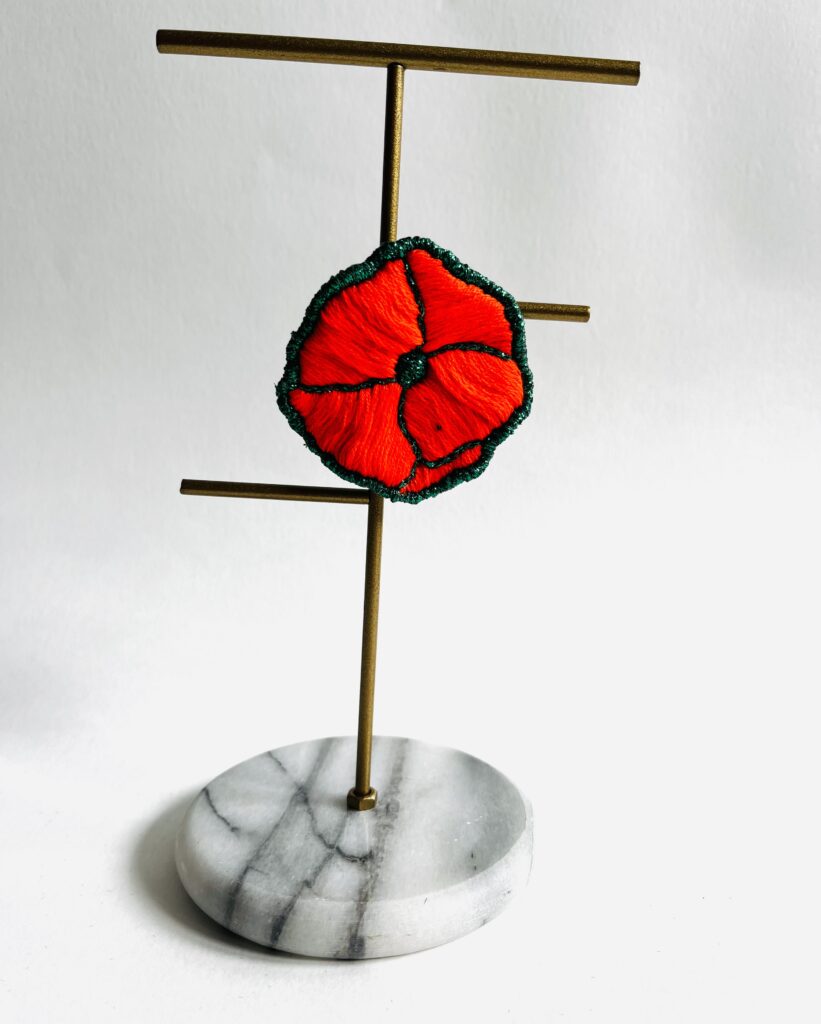 Broche coquelicot fluo greenfinity upcycling