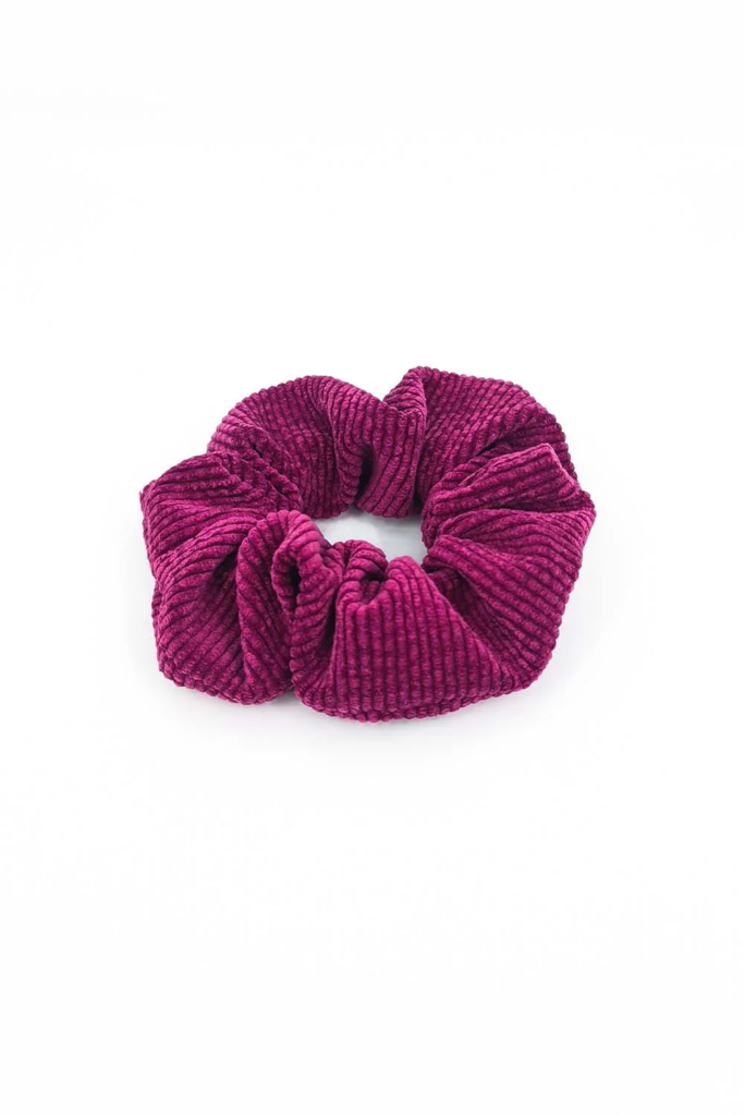 Homonoia scrunchie velour cotelé rose passion