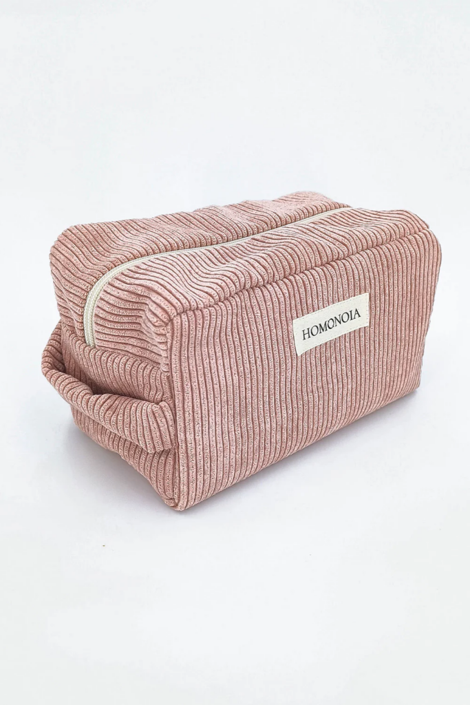 Homonoia, Trousse de toilette Rosa velours côtelé rose