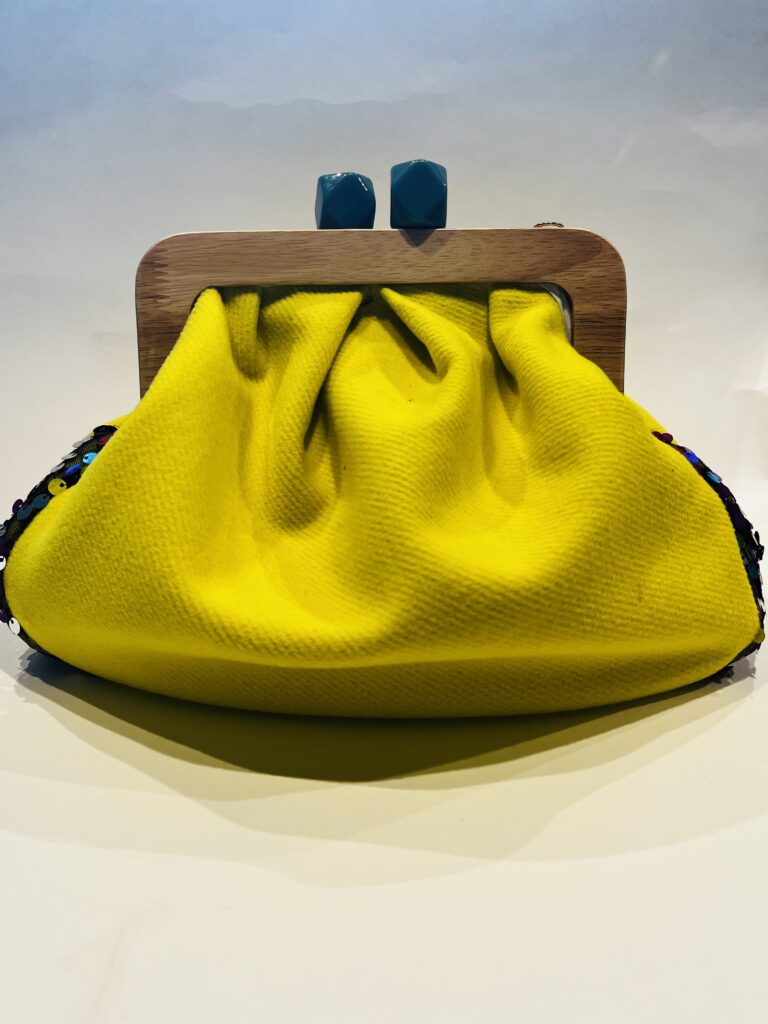 Sac jaune flashy à paillettes Greenfinity upcycling