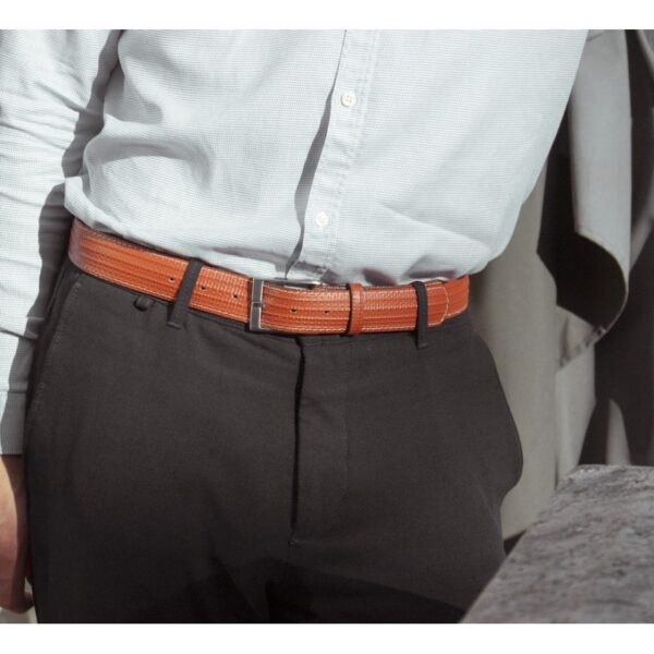 Ceinture vegan homme brique