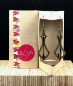 Boucle d'oreille upcyclé, arrondies en bois, bijoux alya