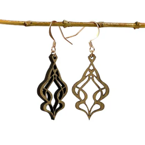 Art nouveau - Boucles d'oreilles en bois, alya bijoux