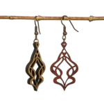 Art nouveau - Boucles d'oreilles en bois réversibles, Bijoux upcycles, Alya