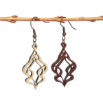 Art nouveau - Boucles d'oreilles en bois réversibles, Bijoux upcycles, Alya