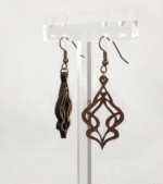 Art nouveau - Boucles d'oreilles en bois réversibles, Bijoux upcycles, Alya